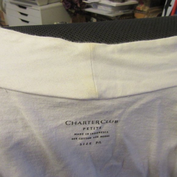 Swing Style Open White Charter Club Sweater Jacket - Picture 4 of 4